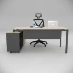 Corner Desk 160cm Oak with Bottom Shelf